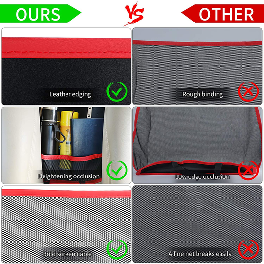 8sanlione Car Mesh Organizer, Car Net Pocket Handbag Holder, Seat Back Net Bag, Barrier of Backseat Pet Kids, Cargo Tissue Purse Holder, Driver Storage Netting Pouch.