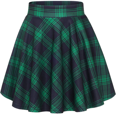 DRESSTELLS Skirt for Women Mini Skirts Versatile A-line Basic Stretchy Flared Skater Skirt