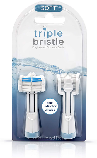 Triple Bristle Replacement Brush Head Refills Compatible with Triple Bristle Brand Sonic Toothbrush Color Changing Indicator Bristles