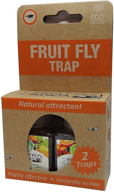 Super Ninja - Fruit Fly Trap - Single Pack - Highly Effective Ecological Fruit Fly Traps Indoor - Fruit Fly Bait - up to 30 Days per Bottle