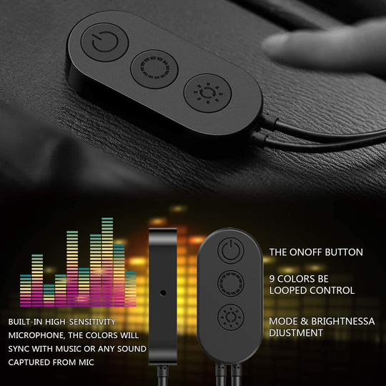 SUNPIE Car Interior Lights, Car Strips Lights with App and Remote Control Waterproof LED Atmosphere Car Lights Come with 48 LED Chip 8.8ft Length Indoor Lights with DC 12V Car Charger Sync to Music