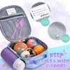 Mermaid Lunch Bag - 3D Insulated Lunch Box for Girls School Picnic Shopping Lunch Shiny Crossbody Waterproof Reusable Lunch Thermal Tote Handbag with Detachable Strap