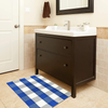 Carvapet Buffalo Checkered Area Rug Navy Blue White Checkered Carpet Buffalo Plaid Rugs 23.6 x 51.2 Inch Indoor and Outdoor Welcome Doormat for Entryway,Porch, Kitchen, Bathroom