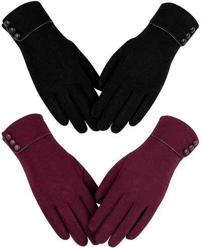 Women's Touchscreen Texting Fleece Lined Windproof Driving Gloves