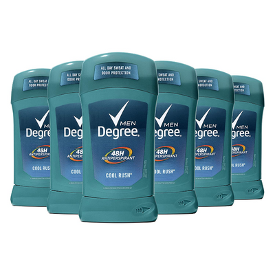 6 Pack Degree Men's Original Antiperspirant Deodorant 48-Hour Odor Protection Cool Rush 2.7oz