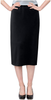 Baby'O Women's Basic Modest 26" Below The Knee Length Stretch Knit Straight Skirt