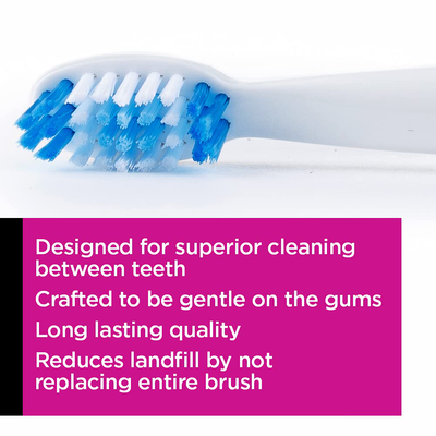 Pop Sonic Replacement Toothbrush Heads Fit's with Go Sonic USB Sonic & Pro Sonic Toothbrushes - Pack of 2