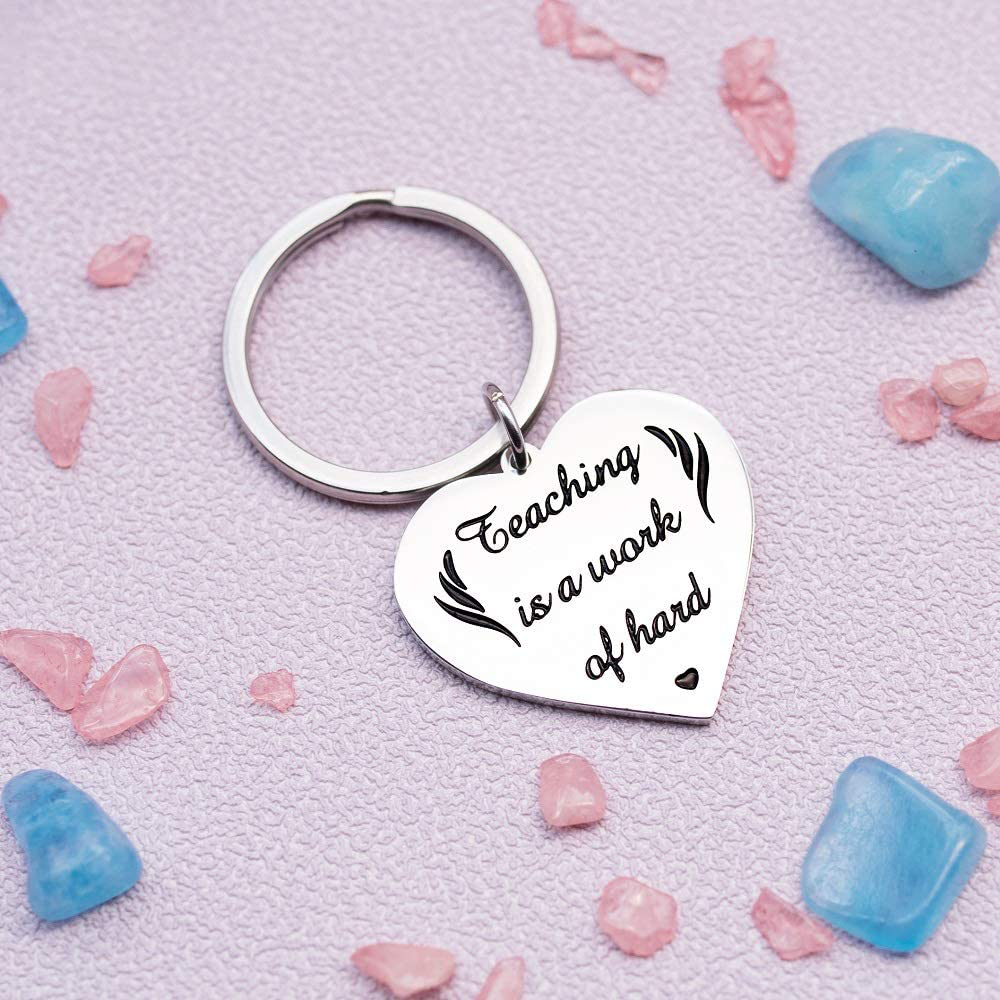 Teacher Appreciation Gifts Teacher keychain Women Men Teaching is A Work of Heart Graduation Back to School Thank You Teacher Day