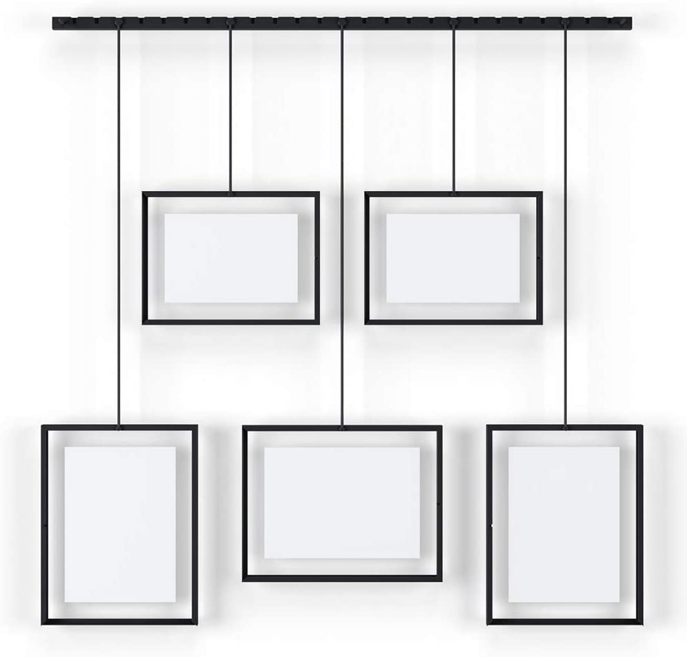 Umbra Exhibit Picture Frame Gallery Set Adjustable Collage Display for 5 Photos, Prints, Artwork & More (Holds Two 4 x 6 inch and Three 5 x 7 inch Images), 5 Opening, Black Legacy