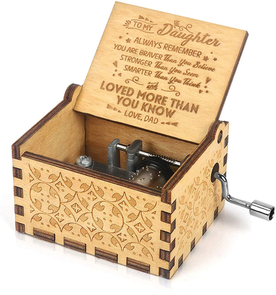 Engraved Music Box Hand Crank Musical Box