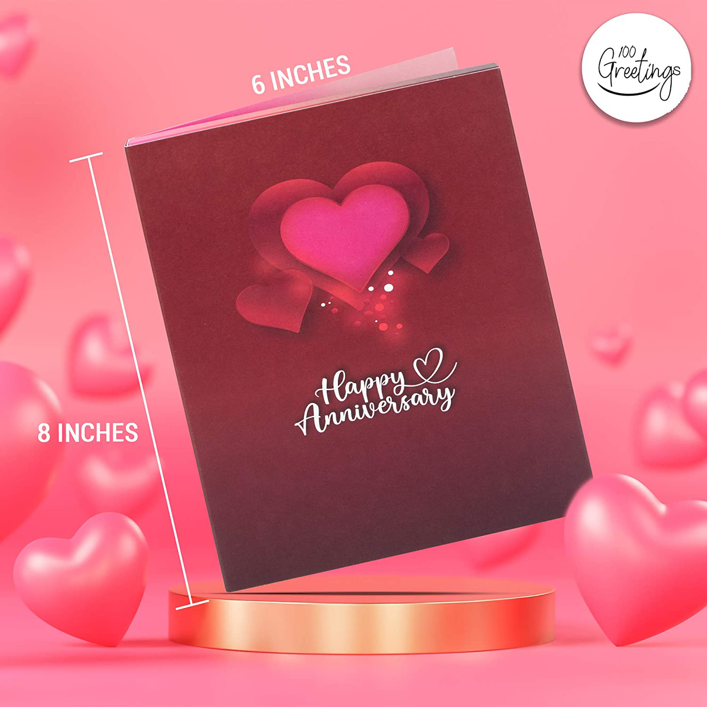 100 Greetings LIGHT & MUSIC Pop Up Happy Anniversary Card - Plays Song 'Just The Two of Us' - Happy Anniversary Cards for Husband - Wedding Anniversary Present for Wife - Gift for Her & Him