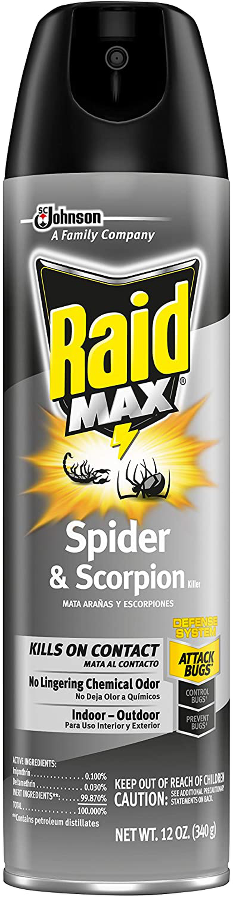 Raid Spider and Scorpion Killer, Kills spiders, scorpions, roaches, ants, Waterbugs, earwigs, 12 Oz