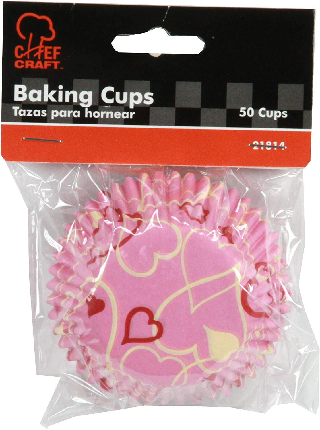 Chef Craft Paper Patterned Cupcake Liners, 50 count, Red/Green/White
