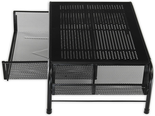 SimpleHouseware Metal Desk Monitor Stand Riser with Organizer Drawer