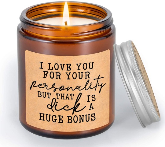 LEADO Lavender Scented Candles - Funny Gifts for Men, Gifts for Him - Gifts for Husband, Boyfriend Gifts - Naughty Anniversary, Christmas, Birthday Gifts for Men, Husbands, Boyfriends, Fiance, Friends