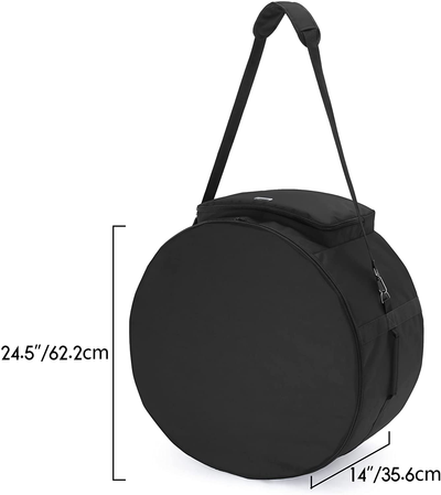 SAMDEW 24-Inch Outdoor Fire Pit Bag Compatible with Outland Firebowl Model 883 885, Firebowl Travel Carrying Case for 24-Inch Diameter Propane Gas Fire Pit, Black, Bag Only