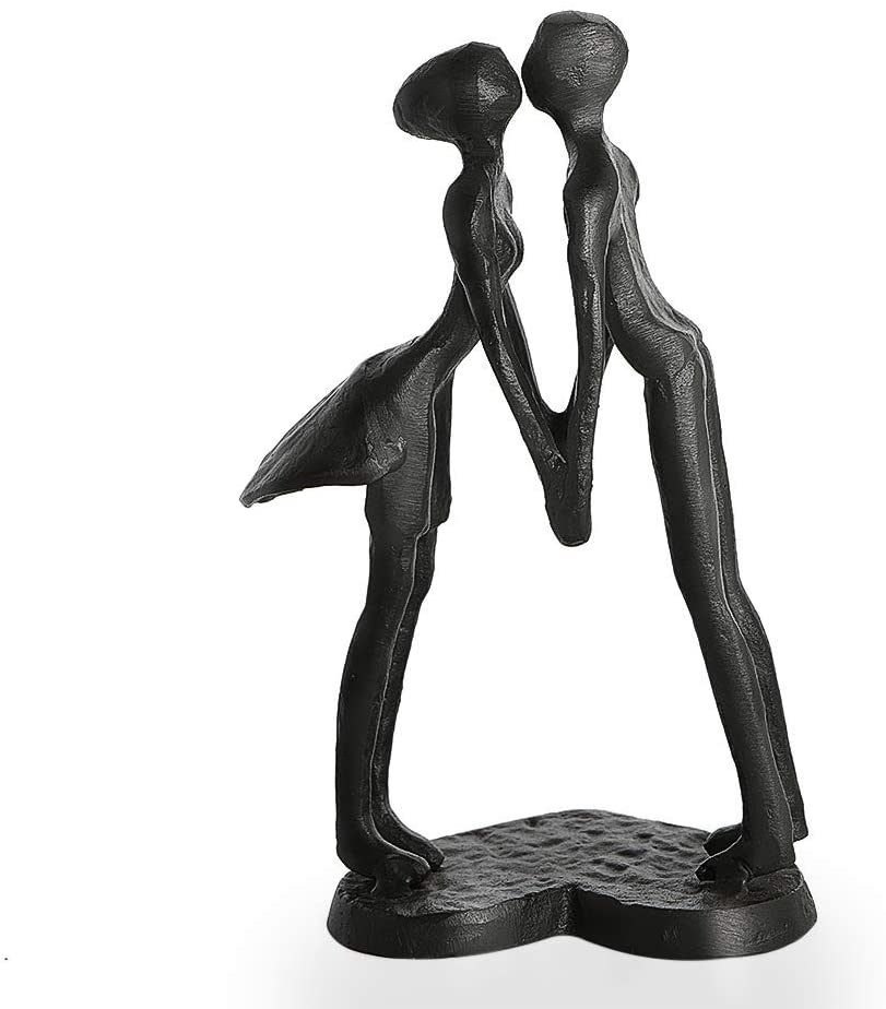 Dreamseden Affectionate Couple Art Iron Sculpture, Passionate Kiss