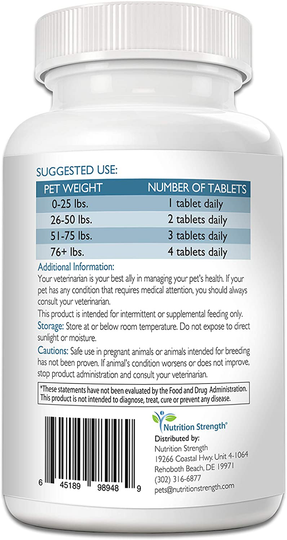 Nutrition Strength Cognitive Support for Dogs, Promotes Dog Brain Health, Mental Support for Old Dogs, Supplement for Dogs with Cognitive Difficulties, 120 Chewable Tablets
