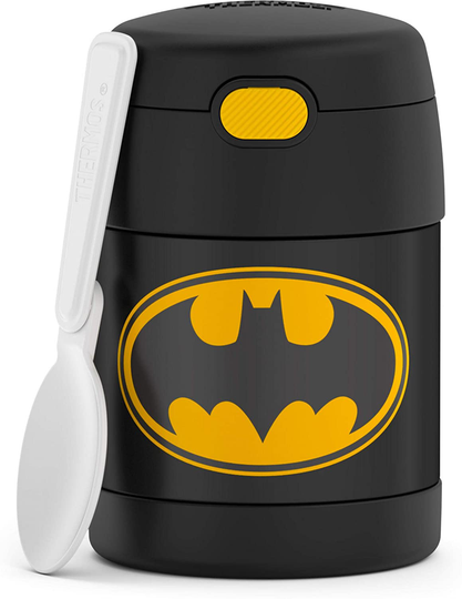THERMOS FUNTAINER 10 Ounce Stainless Steel Vacuum Insulated Kids Food Jar, Batman