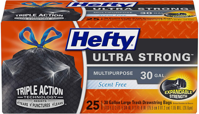 Hefty Ultra Strong Multipurpose Large Trash Bags, Black