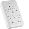 2 Pack 6-Outlet Surge Protector, 2 USB Ports, 3.4A USB Output, 980 Joules