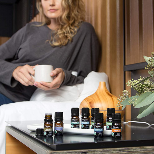 Set of 5 100% Pure Natural Cliganic USDA Organic Aromatherapy Essential Oils