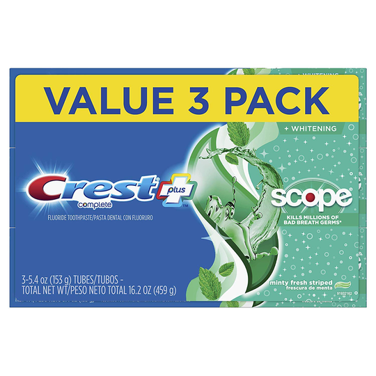 Crest Complete Active Fresh + Whitening Toothpaste, 5.5oz (Pack of 4)