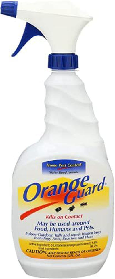 ORANGE GUARD Home Pest Control Spray - Kills and Repels Ants, Roaches, Fleas and More - Water Based Indoor/Outdoor Natural Organic Formula - 32 fl oz
