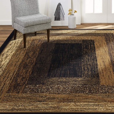 Home Dynamix Royalty Vega Modern Contemporary Area Rug, Black/Beige, 43"x62" Rectangle