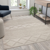 Flash Furniture Handwoven Area Rug - Ivory and White - 5' x 7' - Geometric Design