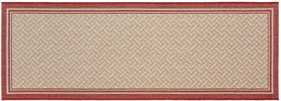 Gertmenian 22015 Outdoor Rug Freedom Collection Bordered Theme Smart Care Deck Patio Carpet 2x6 Runner, Border Red