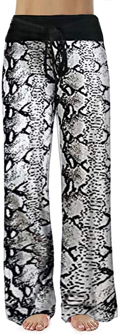 Women's Comfy Stretch Drawstring Palazzo Wide Leg Lounge Pants