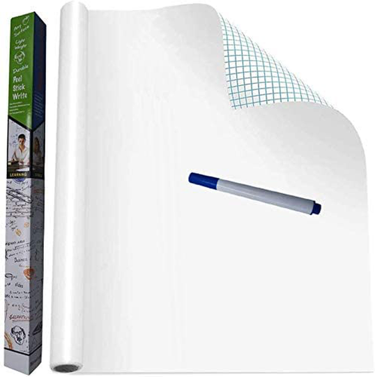 VEELIKE 78.7"x17.7" Dry Erase Whiteboard Wallpaper Peel and Stick White Board Contact Paper for Office Removable Self-Adhesive Glossy Whiteboard Wall Sticker for Kitchen Kids Room Home Wall Decor