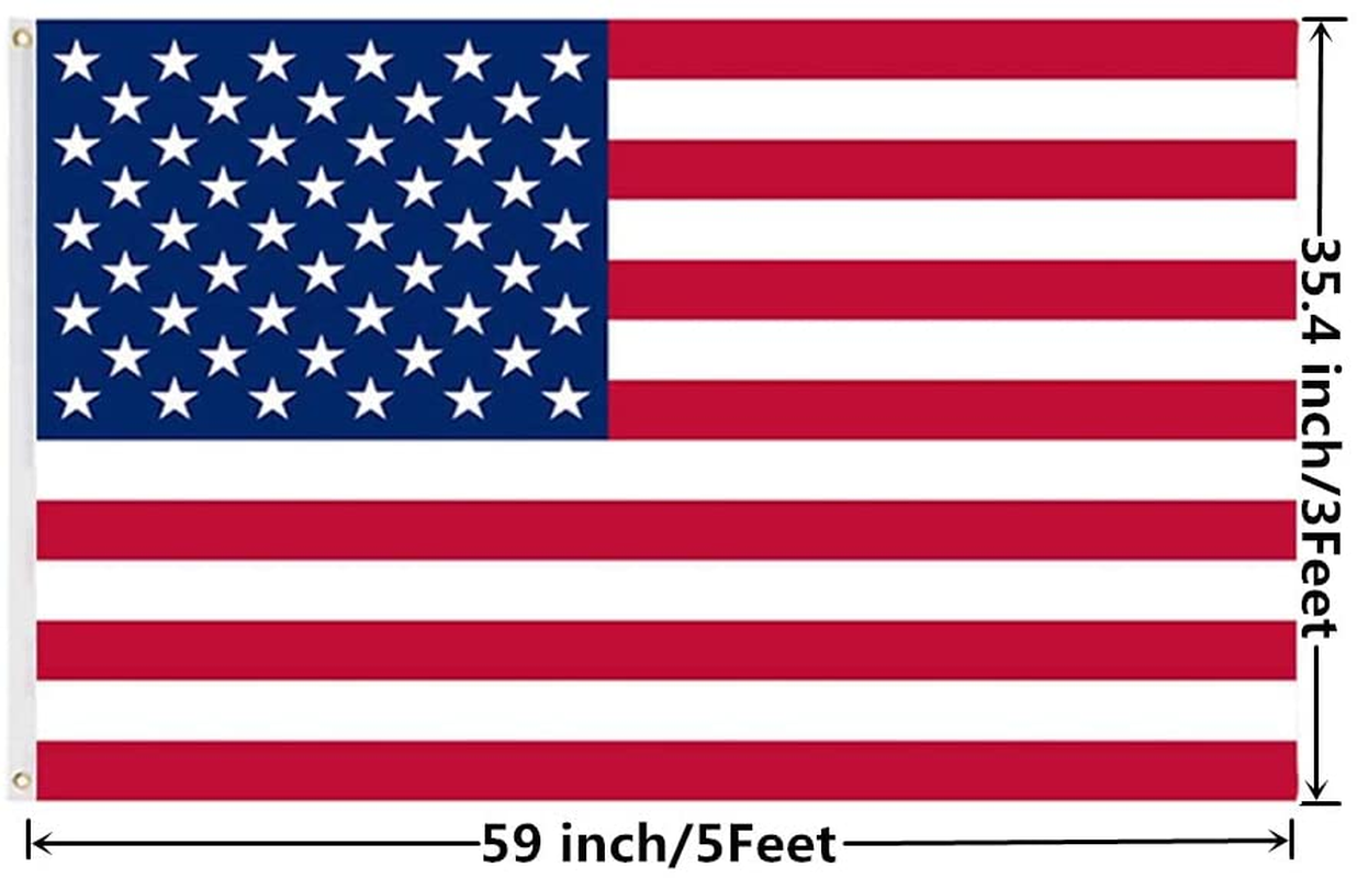 USA Polyester Flag with Brass Grommets 3x5 Ft Vivid Color and UV Fade Resistant