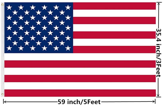 USA Polyester Flag with Brass Grommets 3x5 Ft Vivid Color and UV Fade Resistant