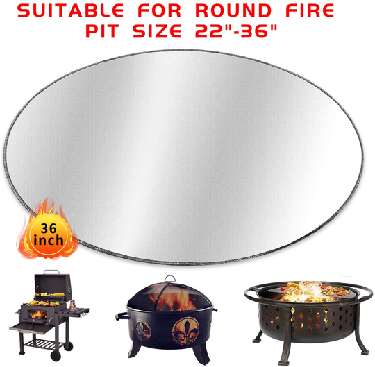 MAJITA Square Fire Pit Mat for 18-40 Inch Round, Rectangular Fire Pit, Ember Mat for fire pits Outdoor Wood Burning, Grill Mat for Grass Lawn Deck Patio Protection, Outdoor Propane Gas Fireproof Mat