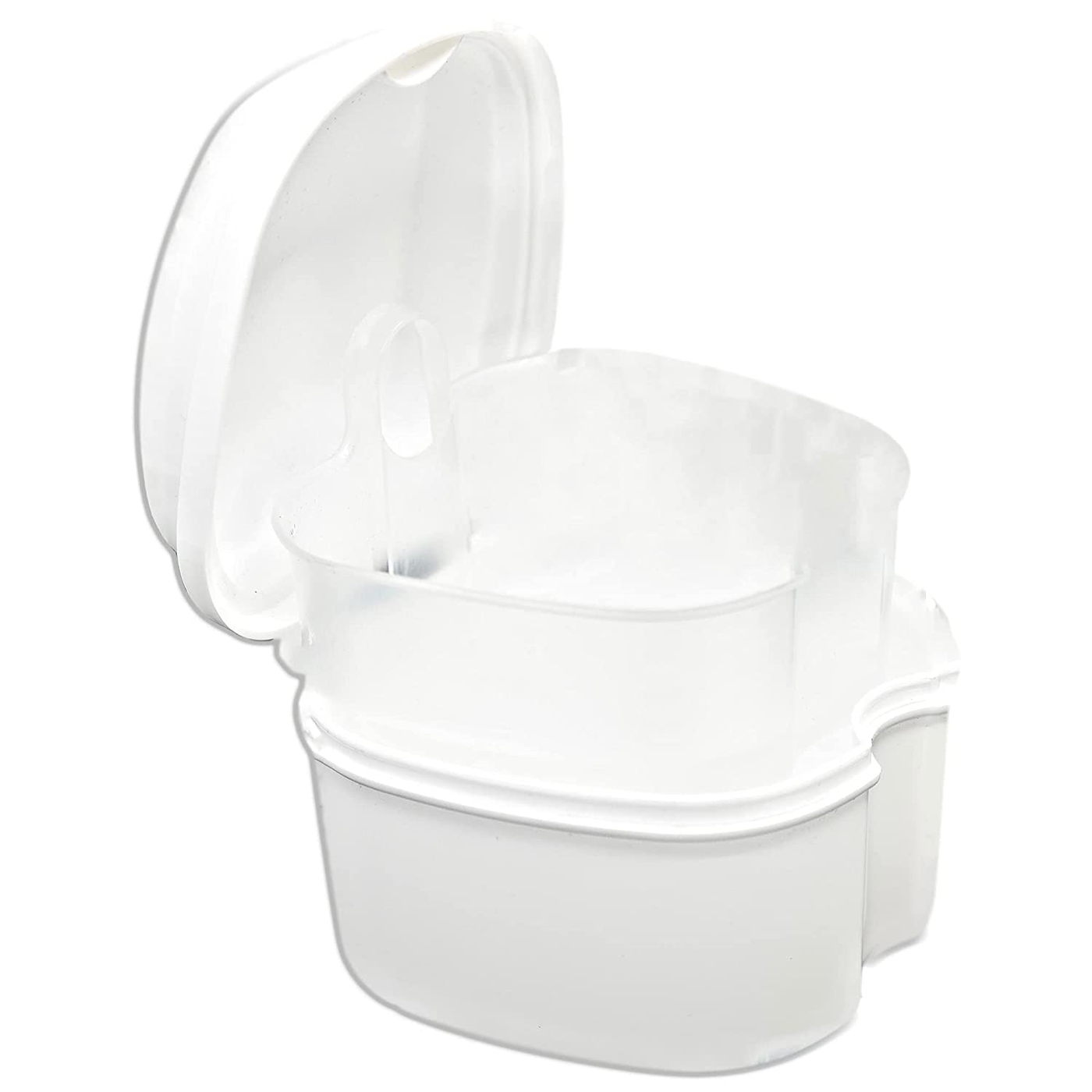 Genco Dental Denture Case, Denture Box with Strainer, Night Cleaner Denture Bath Box for Retainer, Mouthguard, False Teeth, and Denture Cleaning (Teal)
