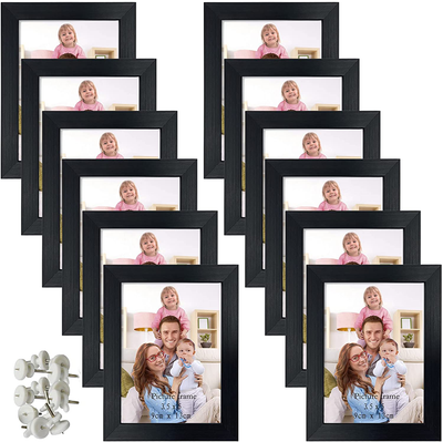 Giftgarden 4x6 Picture Frame Black Photo Frames Bulk for Wall or Tabletop, Set of 12