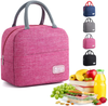 Insulated Lunch Bags for Women and Men, Reusable kids Lunch Boxes, Waterproof Tote Bag ,Multi-Pocket Lunch Containers for Work, Office, Picnic, Outdoor, School (Pink)