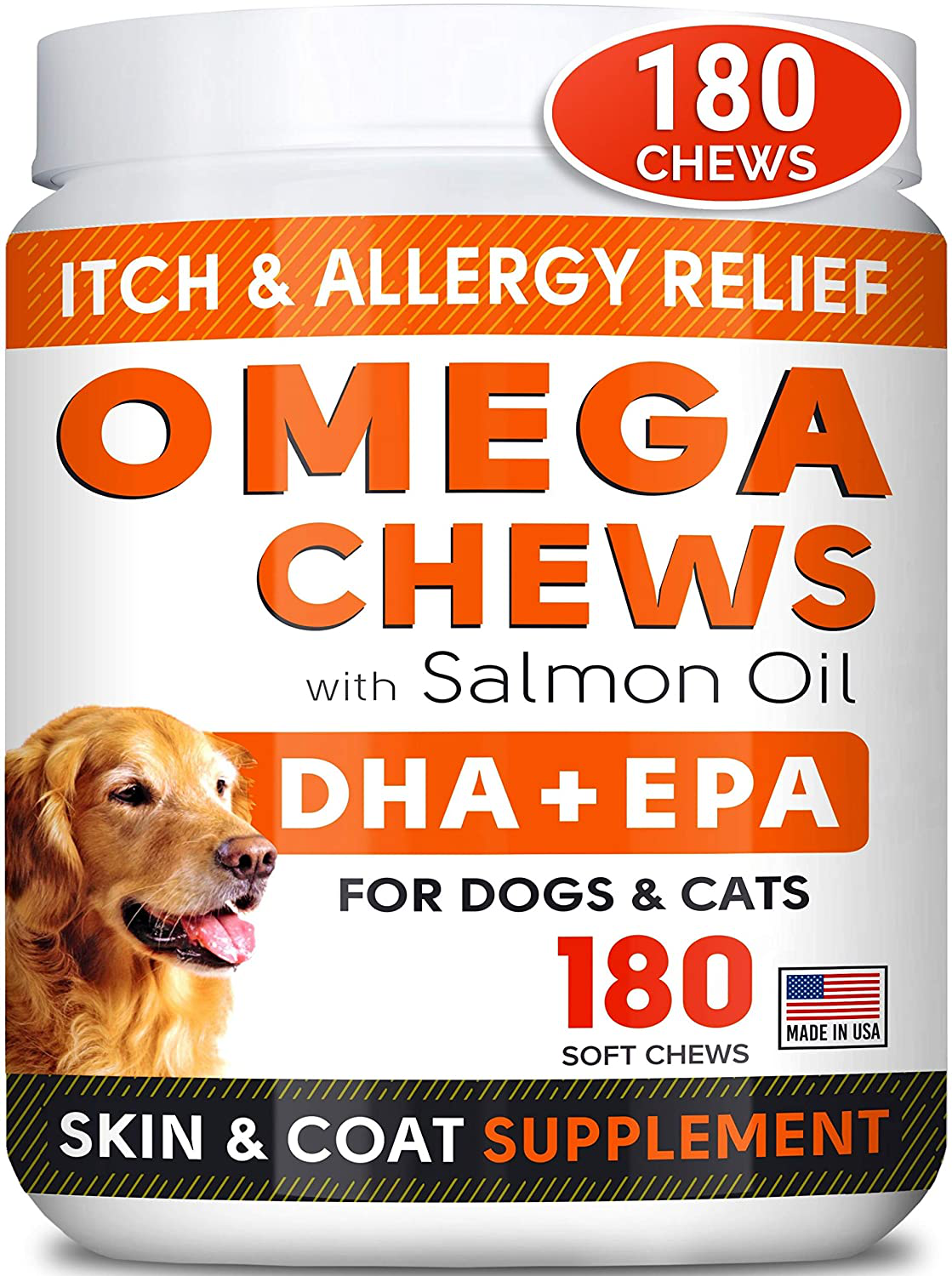 Fish Oil Omega 3 Treats for Dogs - Allergy Relief - Joint Health - Itch Relief, Shedding - Skin and Coat Supplement - Alaskan Salmon Oil Chews