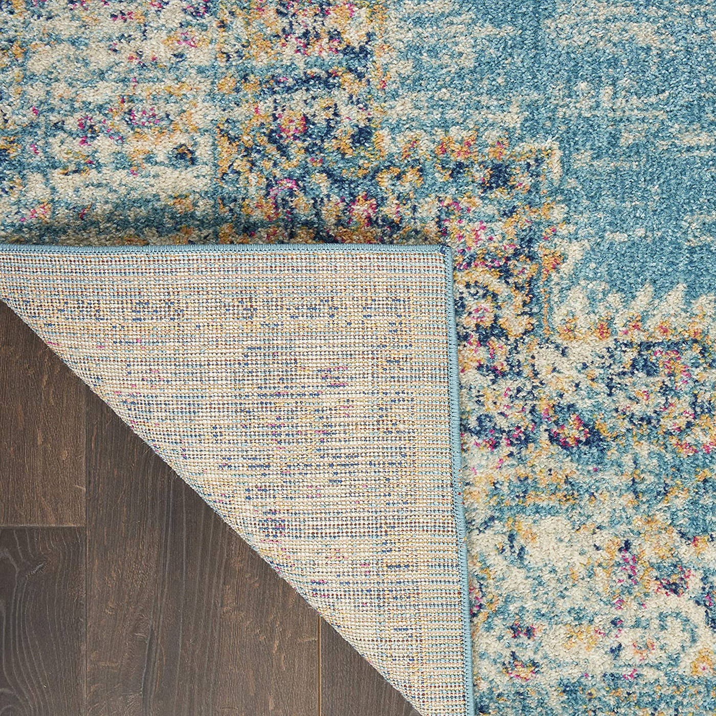 Nourison Passion Pink and White Vintage Area Rug 2'2" x 10', Ivory/Fushia, 10 Feet