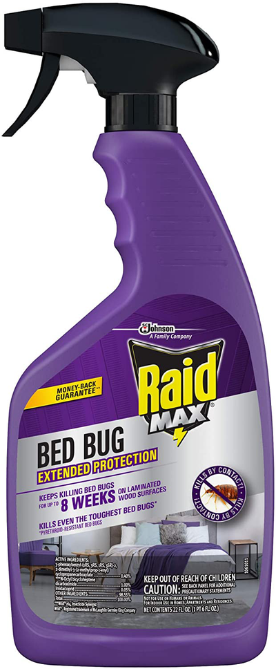 Raid Max Bed Bug Crack & Crevice Extended Protection Foaming Spray, Kills Bed Bugs for up to 8 weeks*, 22 Oz, Pack of 4