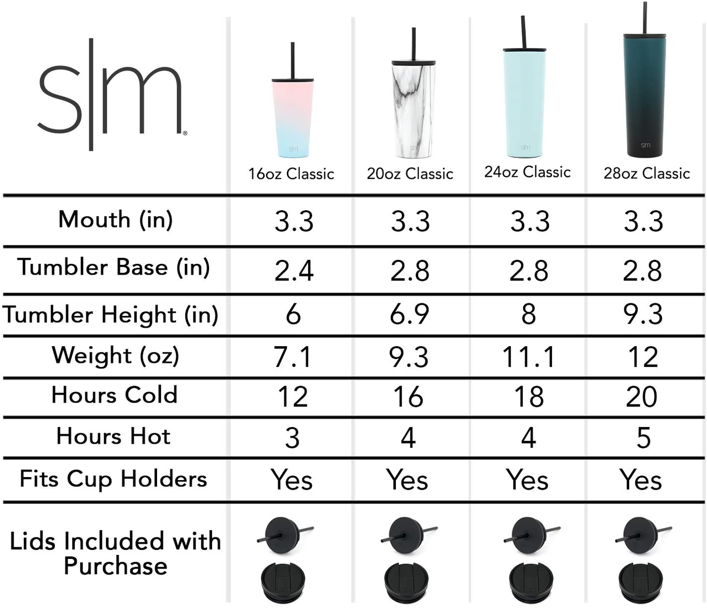 Simple Modern Classic Insulated Tumbler with Straw and Flip Lid - Stainless Steel Water Bottle Iced Coffee Travel Mug Cup 16oz (470ml) Ombre: Mystic Moon
