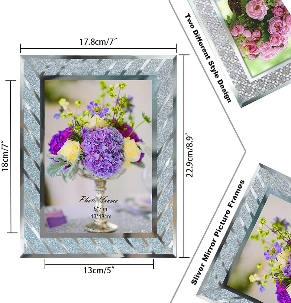 SixCivet Picture Frames,5x7 Glass Picture Frames,Set of 2 Picture Frames Fit Photo 5 by 7 Inch for Tabletop Display