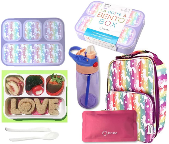 Bento Lunch Box for Kids Lunch-Boxes for Women Adults Girls Boys | Leakproof Snack Containers for Toddlers Tweens Pre-School Lunches BPA Free | Purple, 4 compartments
