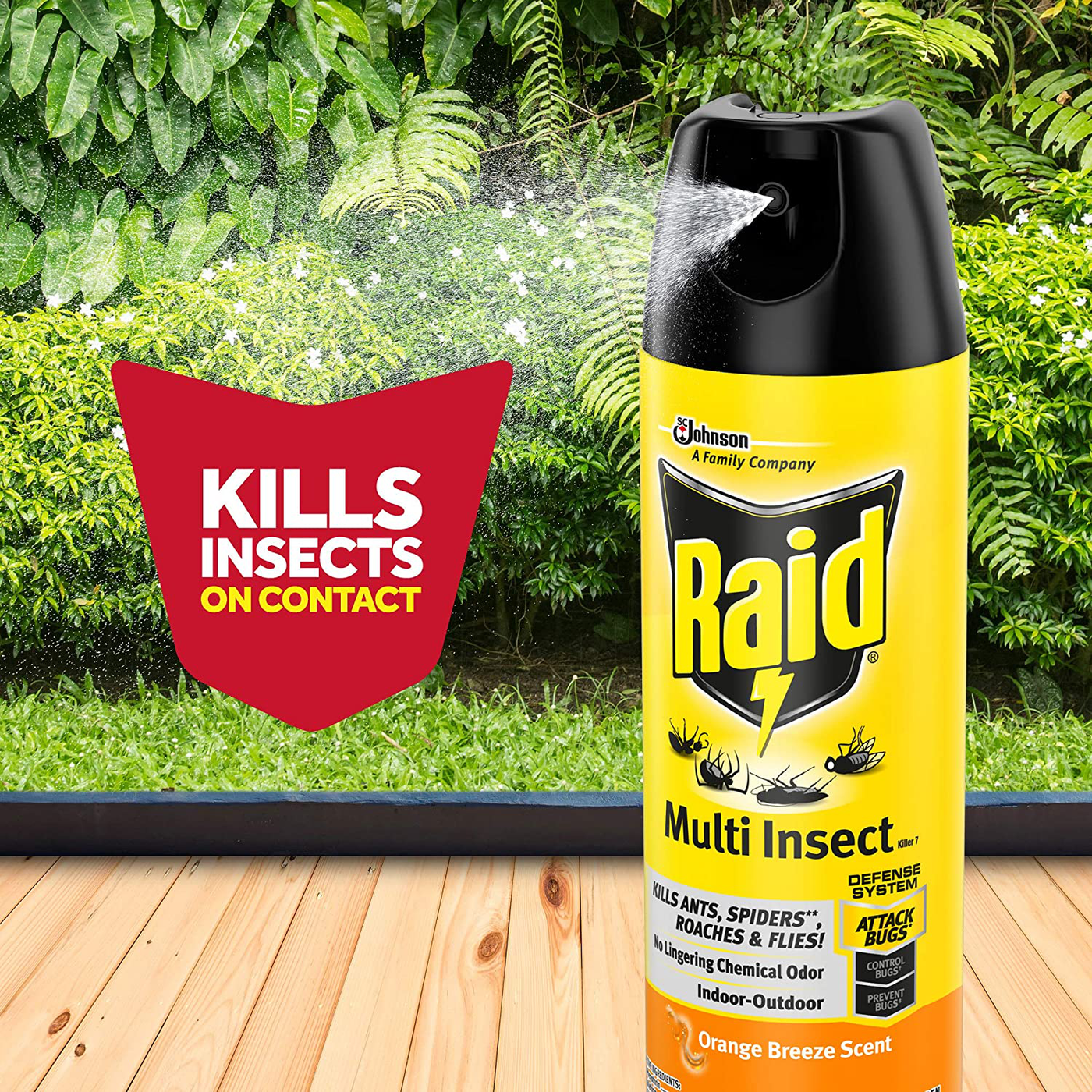 Raid Multi Insect Killer, Kills Ants, Spiders, Roaches and Flies, For Indoor and Outdoor use, Orange Breeze, 15 Oz