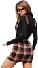 SheIn Women's Plaid Sleeveless High Waist Bodycon Mini Pencil Suspender Dress