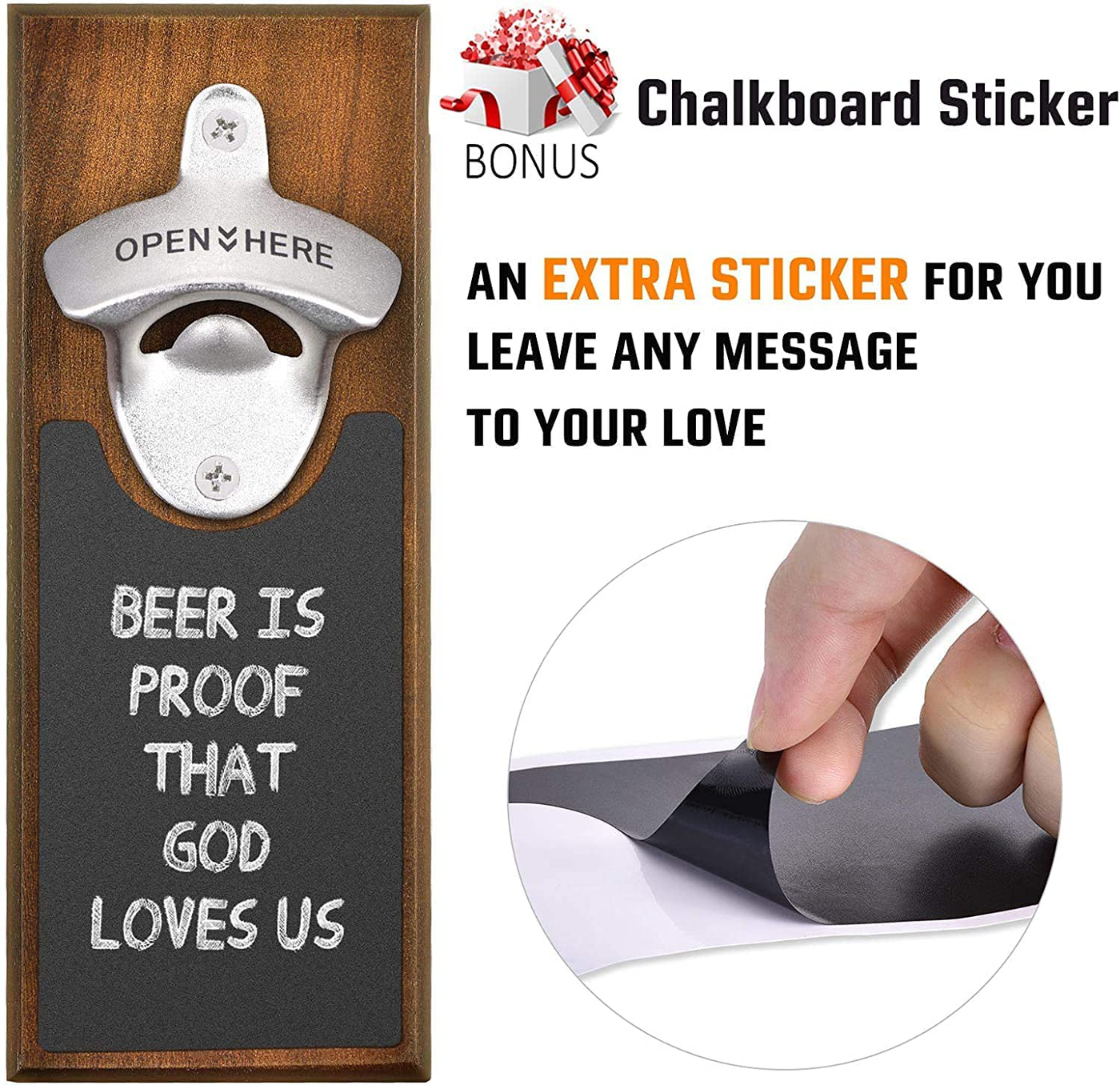 Gifts for Men Dad Husband, Wall Mounted Magnetic Bottle Opener, Unique Christmas Beer Gift Ideas for Him Boyfriend, Stocking Stuffers Cool Stuff Gadgets, Birthday Anniversary Housewarming Presents