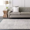 Janine Vintage Medallion Area Rug 6'7" x 9' Oval Grey