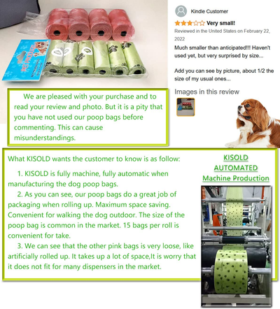 Biodegradable Dog Poop Bags Refill Rolls, Green Compostable Dog Waste Bags